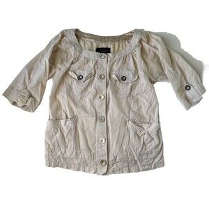 Sanctuary Clothing Button Down Top 3/4 Sleeve Small